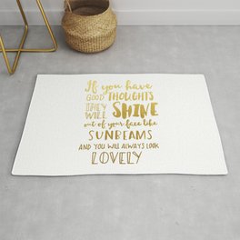 Good thoughts - gold lettering Rug