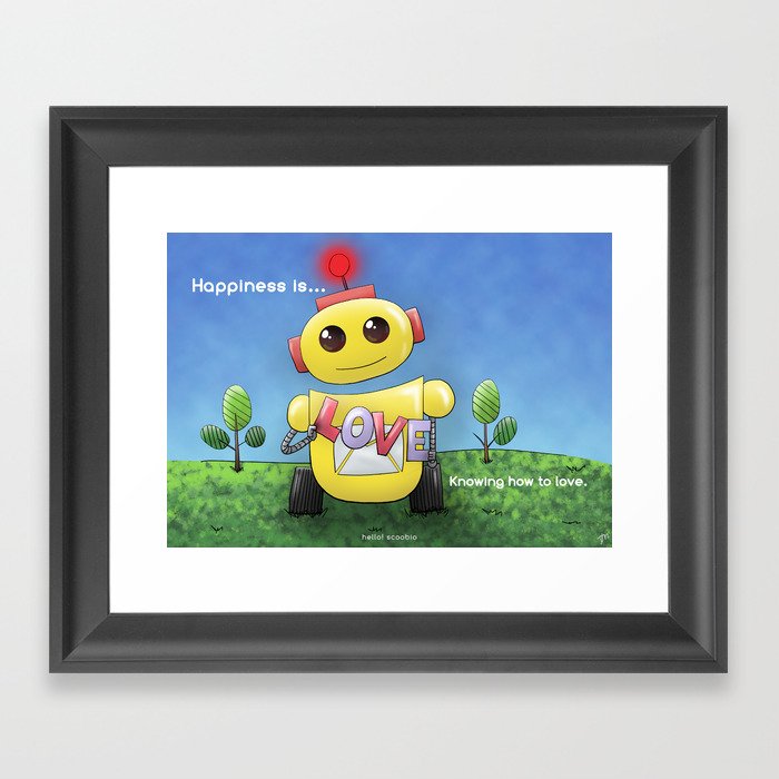 Happiness is knowing how to love Framed Art Print
