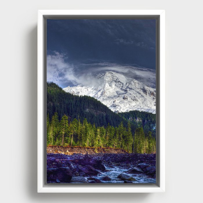 Mount Rainer Framed Canvas