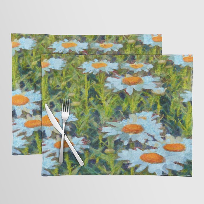 Daisies In A Garden Flowerbed Floral Art Placemat