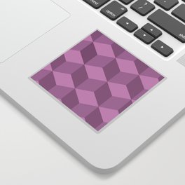Purple cubes geometric pattern Sticker