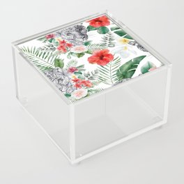 Tiger & Roses & Leaves Acrylic Box