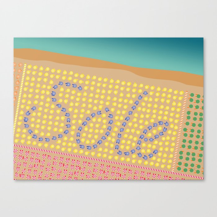 Sole / Sun Italy Beach Umbrellas Aerial Italian Canvas Print by Lyman