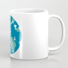 Minimal Planet Earth in Abstract Watercolor Coffee Mug