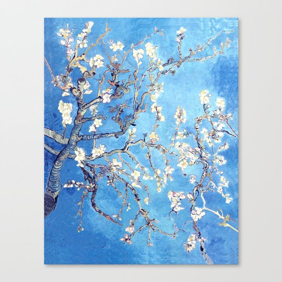 Vincent Van Gogh Almond Blossoms. Turquoise Canvas Print