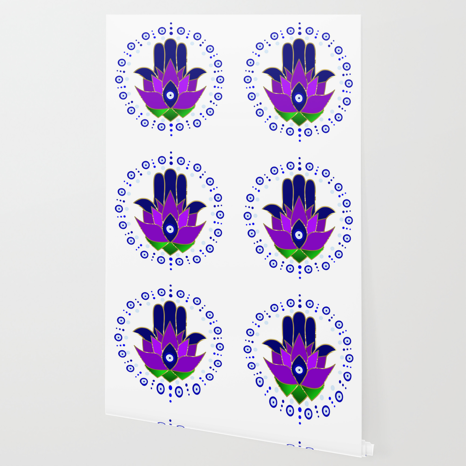 circle of evil eye lotus hamsa wallpaper by umeimages society6 society6