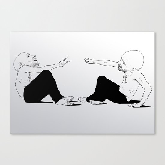 rock beats scissors Canvas Print