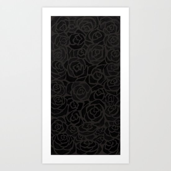 Cluster of Black Roses Art Print