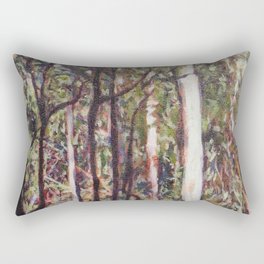 The Australian forest Rectangular Pillow | Green, Bush, Camouflage, Landscape, Nature, Oilpainting, Trees, Australia, Painting 