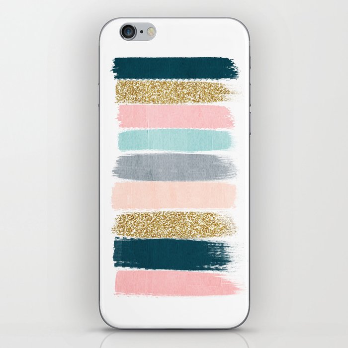 Zara - Brushstroke glitter trendy girly art print and phone case for young trendy girls iPhone Skin
