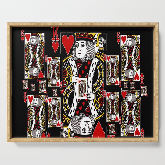 BLACK KING OF HEARTS CASINO PLAYING CARDS FROM Serving Tray