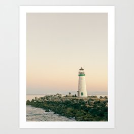 Dusk at Walton Lighthouse, Santa Cruz, California #2 Art Print