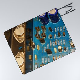 Amplifier PCB with Power transistor installed on the aluminium heatsink 	 Picnic Blanket