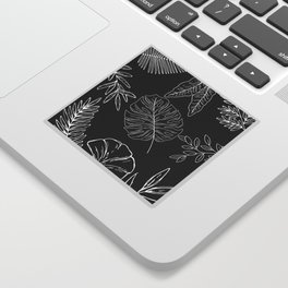 Black and White Foliage Background Sticker