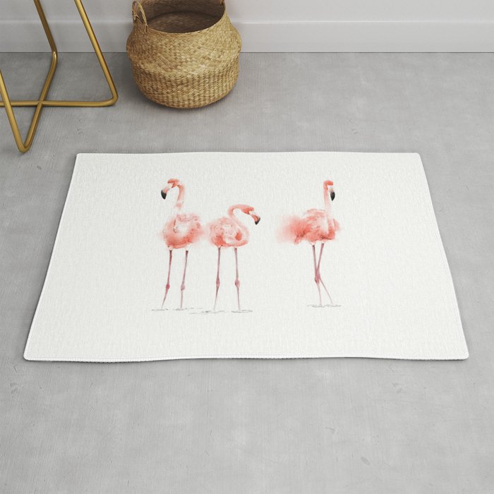 3 Flamingos Rug