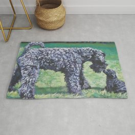 Kerry Blue Terrier dog art from an original painting by L.A.Shepard Rug