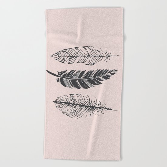 Three feathers Beach Towel
