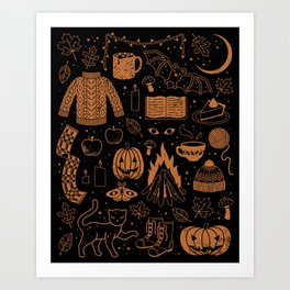 Autumn Nights: Halloween Art Print