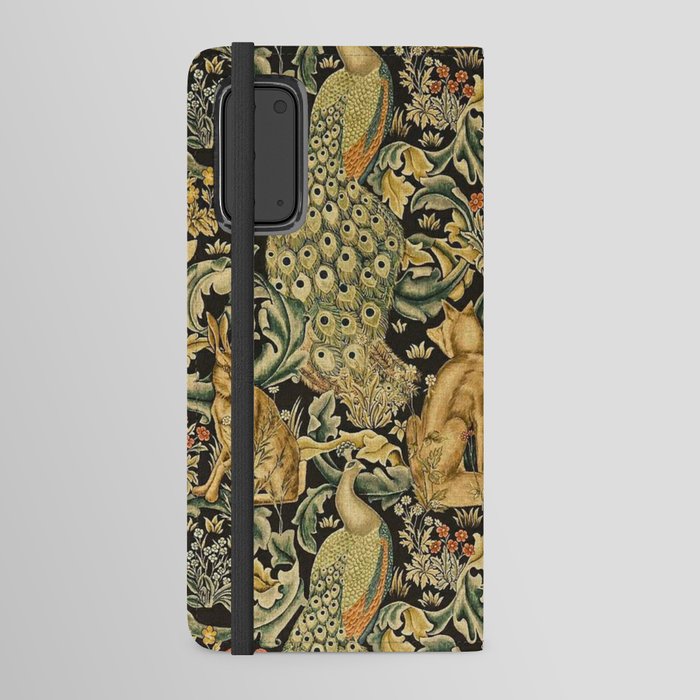 William Morris Teal Forest,peacock,birds Android Wallet Case