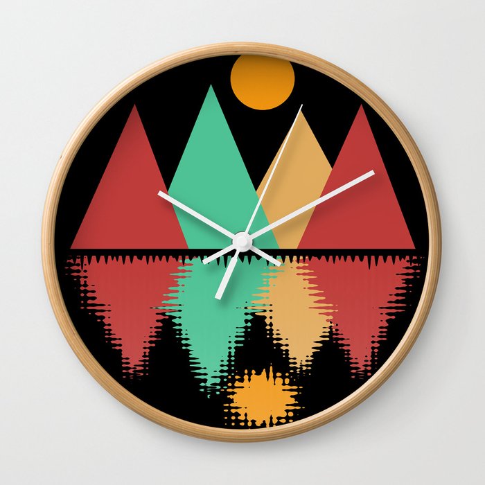 Moon Over Four Peaks Wall Clock