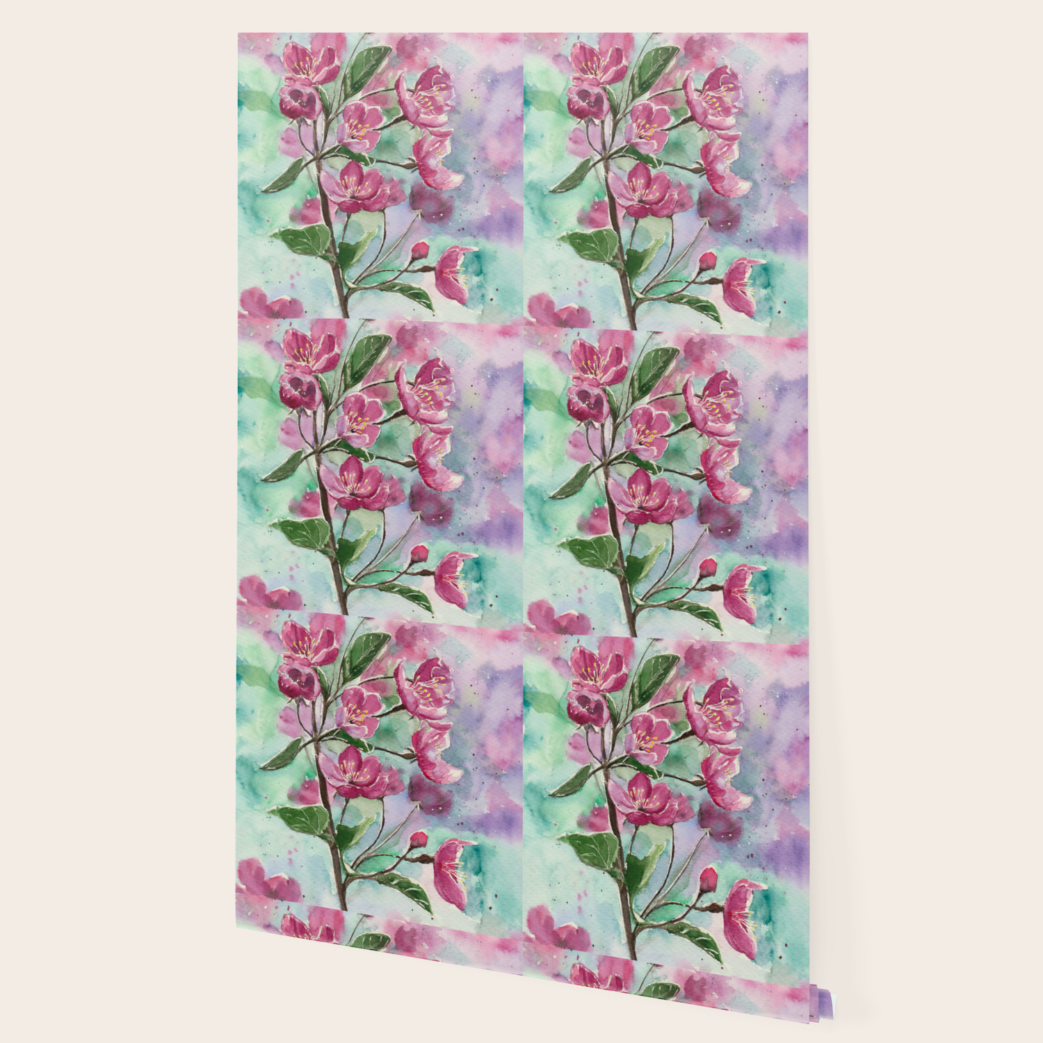 Cherry Blossoms Watercolour Painting Wallpaper By Monikawyszynska