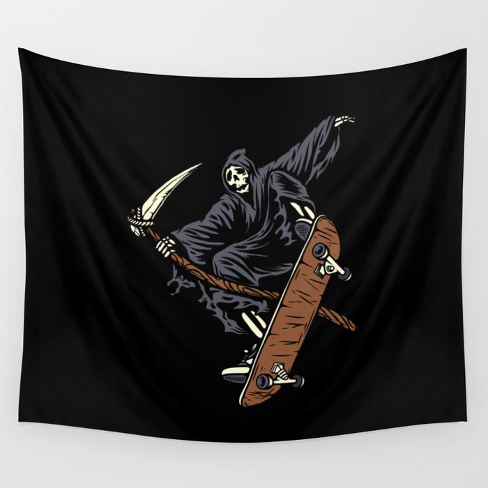 Skate Reaper Wall Tapestry by Quilimo Studio Society6