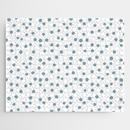 Boho Soft Pastel Blue Color Polka Dots Pattern Jigsaw Puzzle