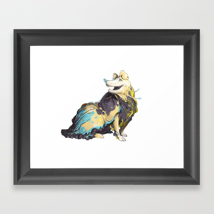Collie Slug Dog Framed Art Print