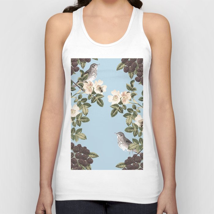 Birds and the Bees Blue Tank Top