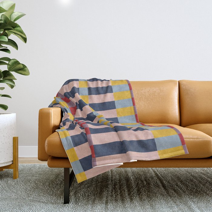 Modern Plaid in Multi Throw Blanket by House of HaHa Society6