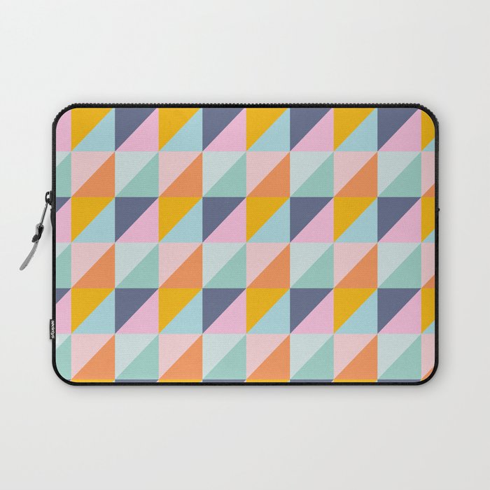 Color Block Triangle Pattern in Bright Pastels Laptop Sleeve