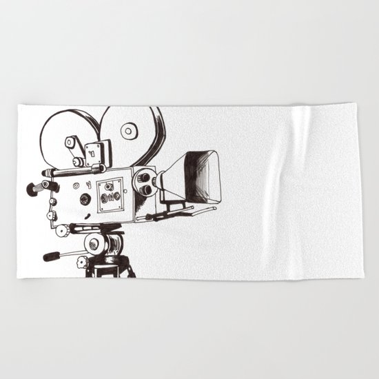 vintage filming Beach Towel