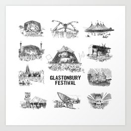 Glastonbury Festival Stages Art Print