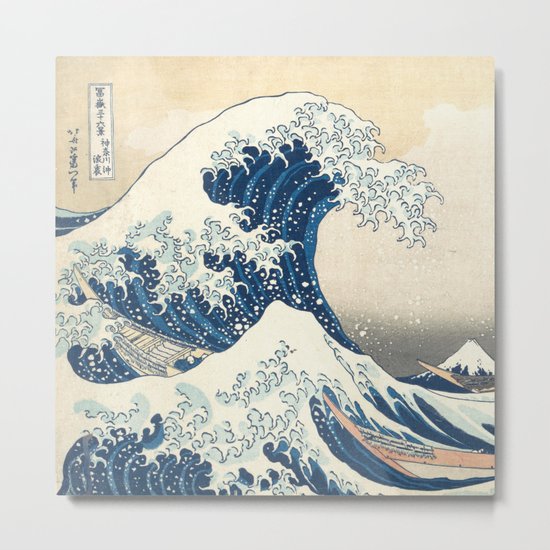 The Classic Japanese Great Wave off Kanagawa by Hokusai Metal Print