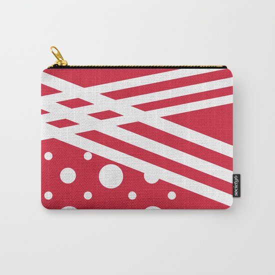 White dots on a red background. Carry-All Pouch