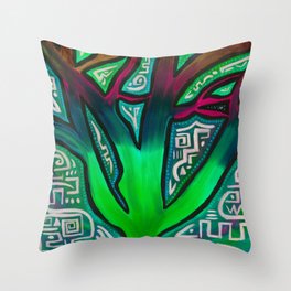 Tree of Life - Neon Green Throw Pillow