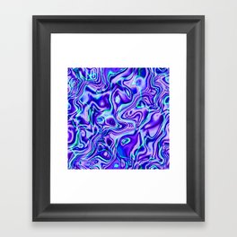 Funky blue liquid shapes Framed Art Print