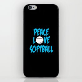 Peace love softball iPhone Skin