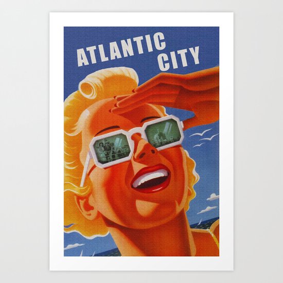 Vintage Atlantic City NJ Travel Art Print