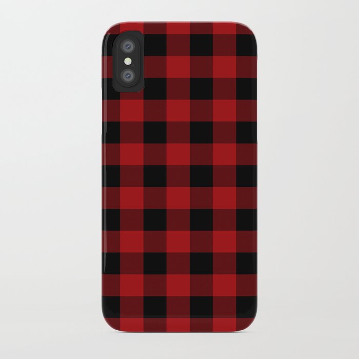 red & black buffalo plaid iphone case