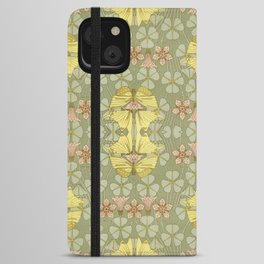 Butterflies & Clovers - Art Deco Pattern iPhone Wallet Case
