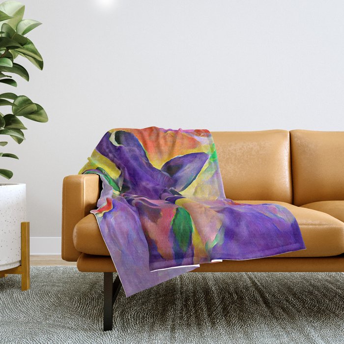 Colorful Abstract Giraffe Throw Blanket