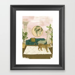 A Leopard in the Living Room Framed Art Print
