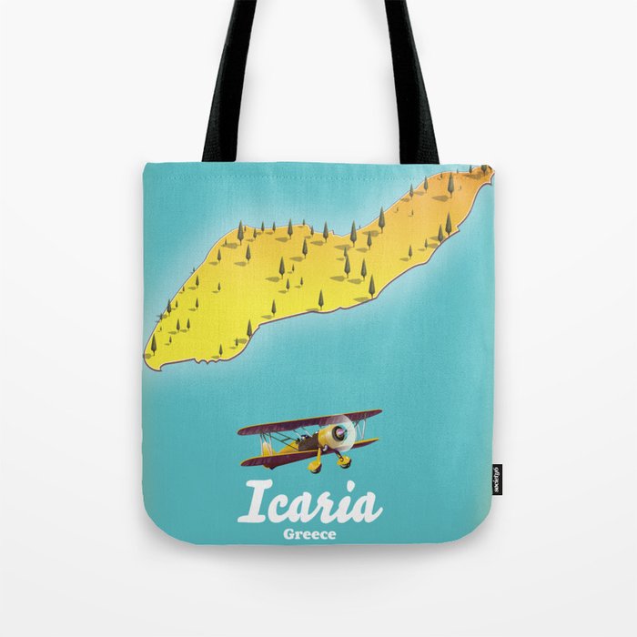 Icaria Greece map Tote Bag