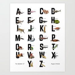 The Alphabet of Atypical Animals Art Print