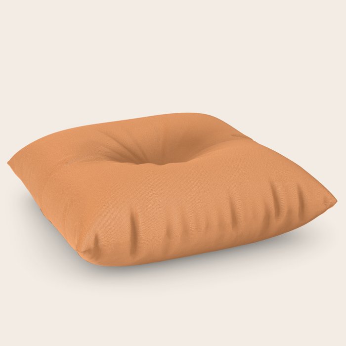 Download Mango Tango - solid color Floor Pillow by makeitcolorful | Society6
