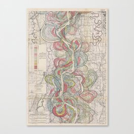 Harold N. Fisk Plate 22-09 Mississippi River Meander Belt Canvas Print