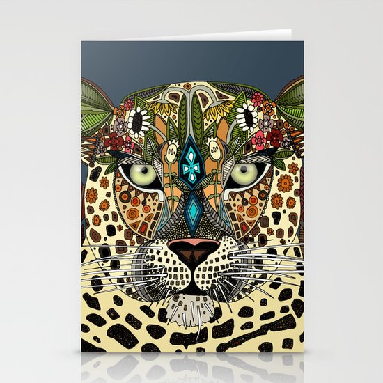 leopard queen blue Stationery Cards