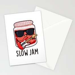 Slow Jam Funny Music Food Pun Stationery Card
