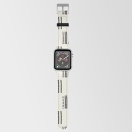 Neutral Black and White Stripe Mudcloth Apple Watch Band